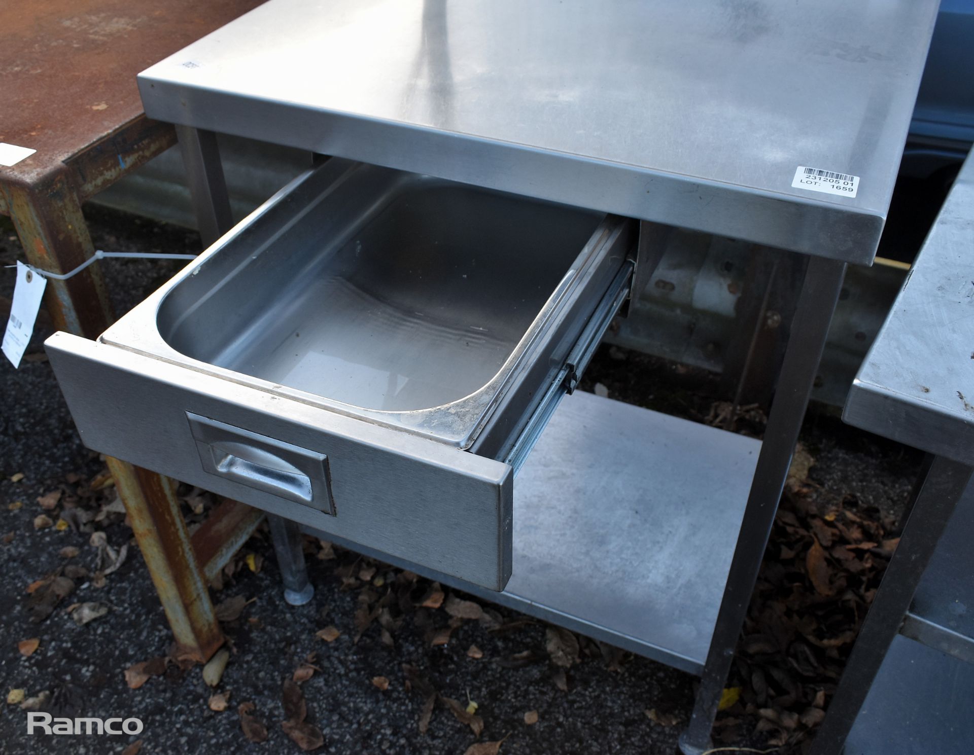 Scomac stainless steel preparation table / appliance unit with drawer and shelf - L 750 x W 650 - Bild 4 aus 4