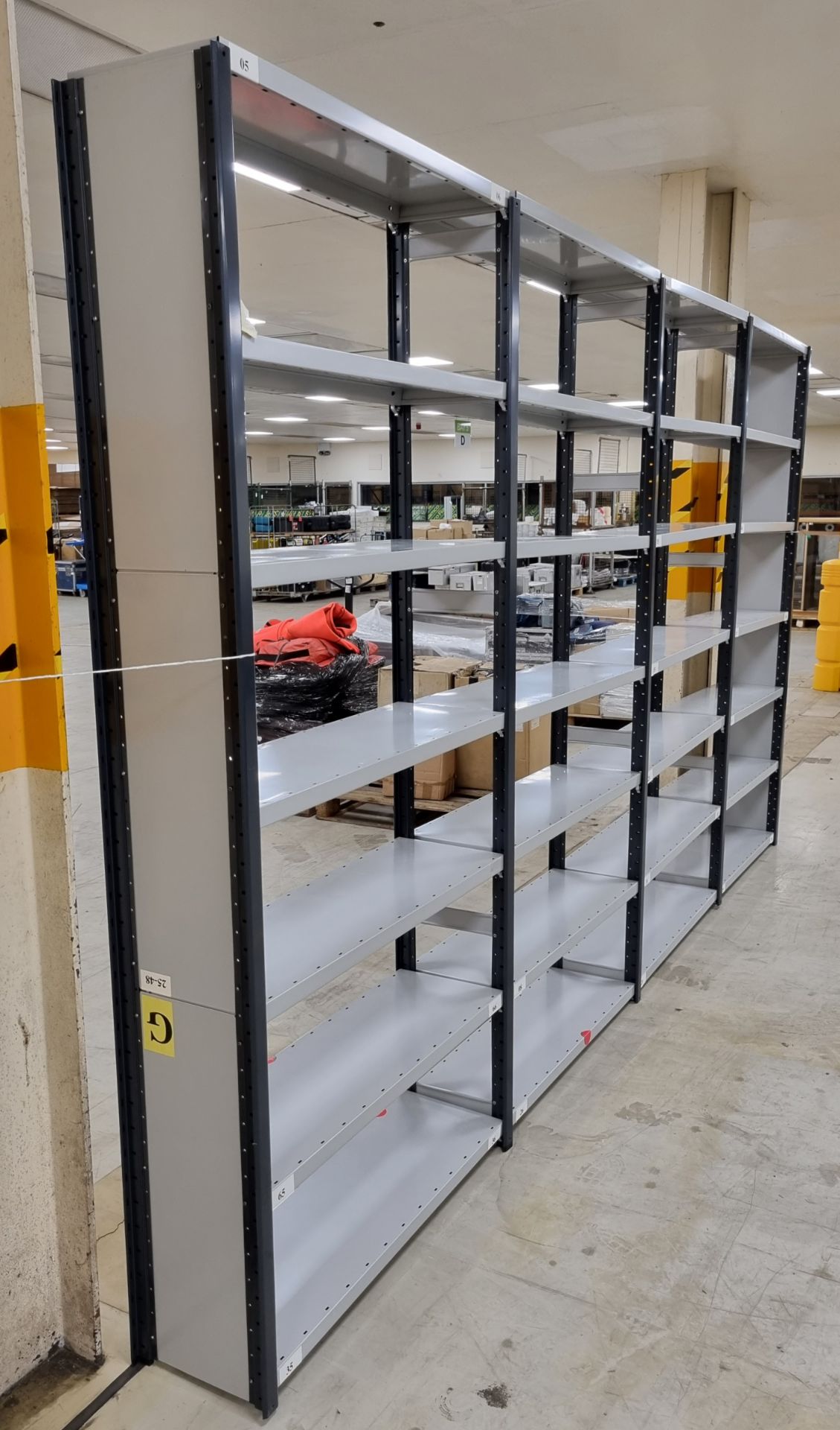 2x sets of Industrial 4 bay shelving assemblies - see description for details - Image 4 of 6