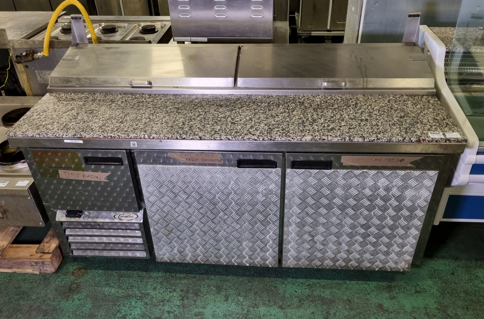 Silver Wing 2D2SP stainless steel 3 door salad prep counter fridge - W 1870 x D 800 x H 1150mm - Image 2 of 8