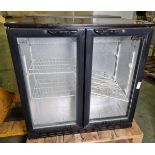 Blizzard BZ-BAR2 double glass door bar back bottle cooler - W 900 x D 510 x H 900mm