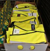 Box of hi-vis jackets - 3x small, 8x medium, 7x large, 8x XL, 10x 2XL and 10x 3XL