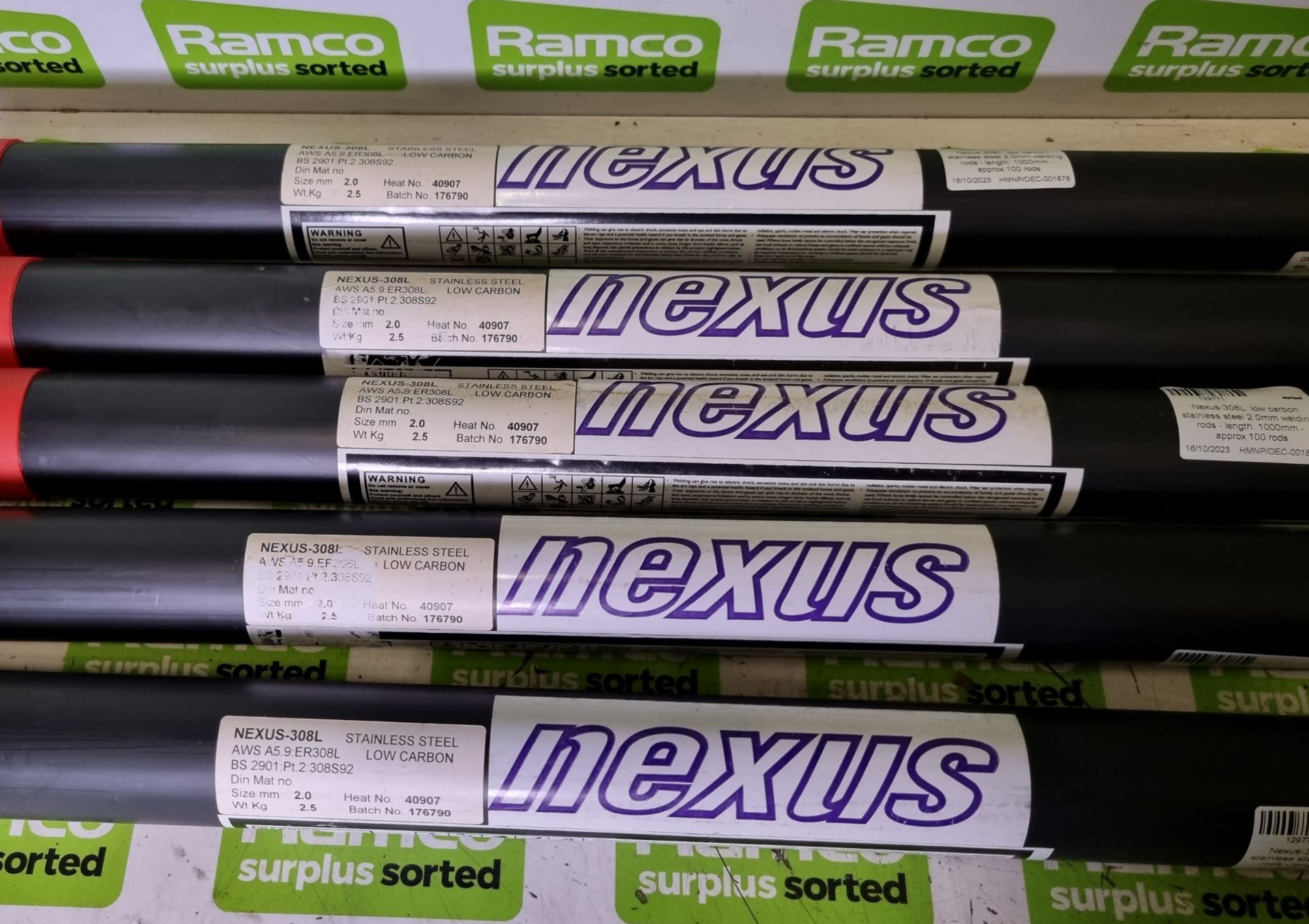 5x tubes of Nexus-308L low carbon stainless steel 2.0mm welding rods - length: 1000mm - Image 2 of 5