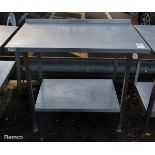 Stainless steel preparation table with splashback - L 1000 x W 600 x H 900mm