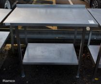 Stainless steel preparation table with splashback - L 1000 x W 600 x H 900mm