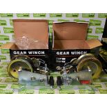 2x Heavy duty gear winches