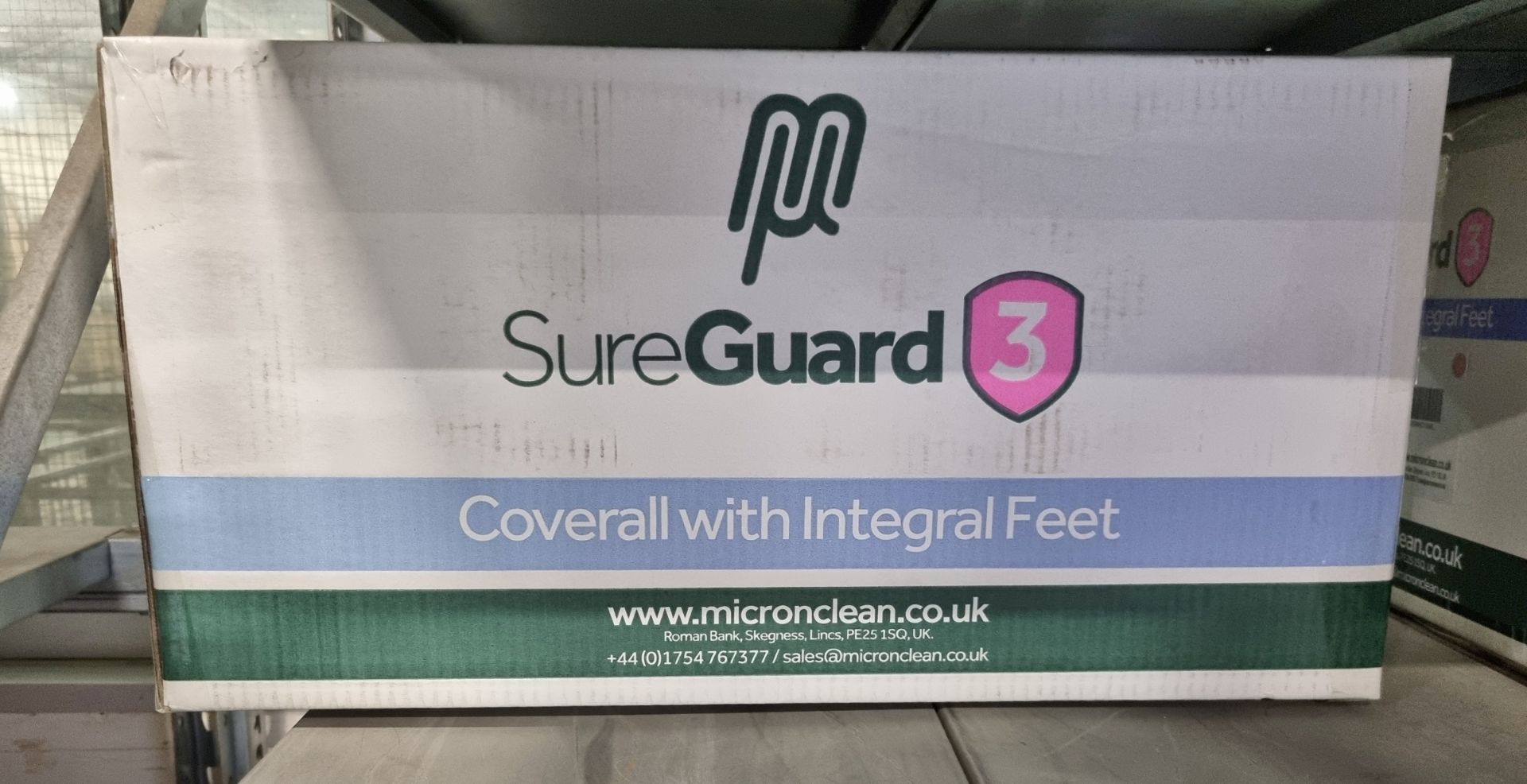 2x boxes of MicroClean SureGuard 3 - size small coverall with integral feet - 25 units per box - Image 6 of 6