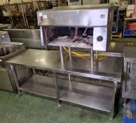 Falcon grill on stainless steel worktop - W 1900 x D 660 x H 1650mm - GRILL BROKEN INSIDE