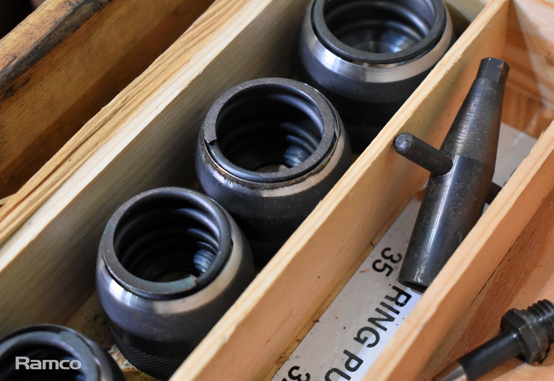 2x Maby Ring punch sets in wooden storage boxes - INCOMPLETE - Image 5 of 5