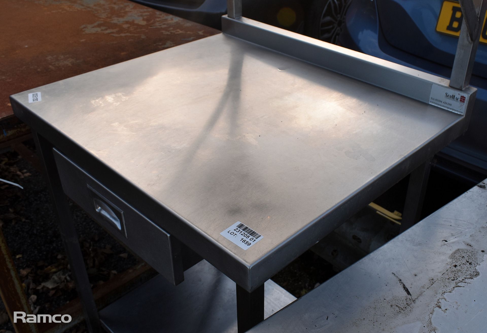 Scomac stainless steel preparation table / appliance unit with drawer and shelf - L 750 x W 650 - Bild 2 aus 4