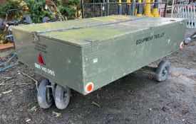 Wooden equipment trailer - Green - L 2470 x W 1600 x H 1050mm