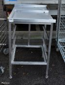 Stainless steel dishwasher run off table - W 830 x D 600 x H 960 mm