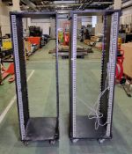 Wooden 36U Rack with plastic cable tidy fitted in rear - L 600 x W 530 x H 1750mm, Wooden 36U Rack