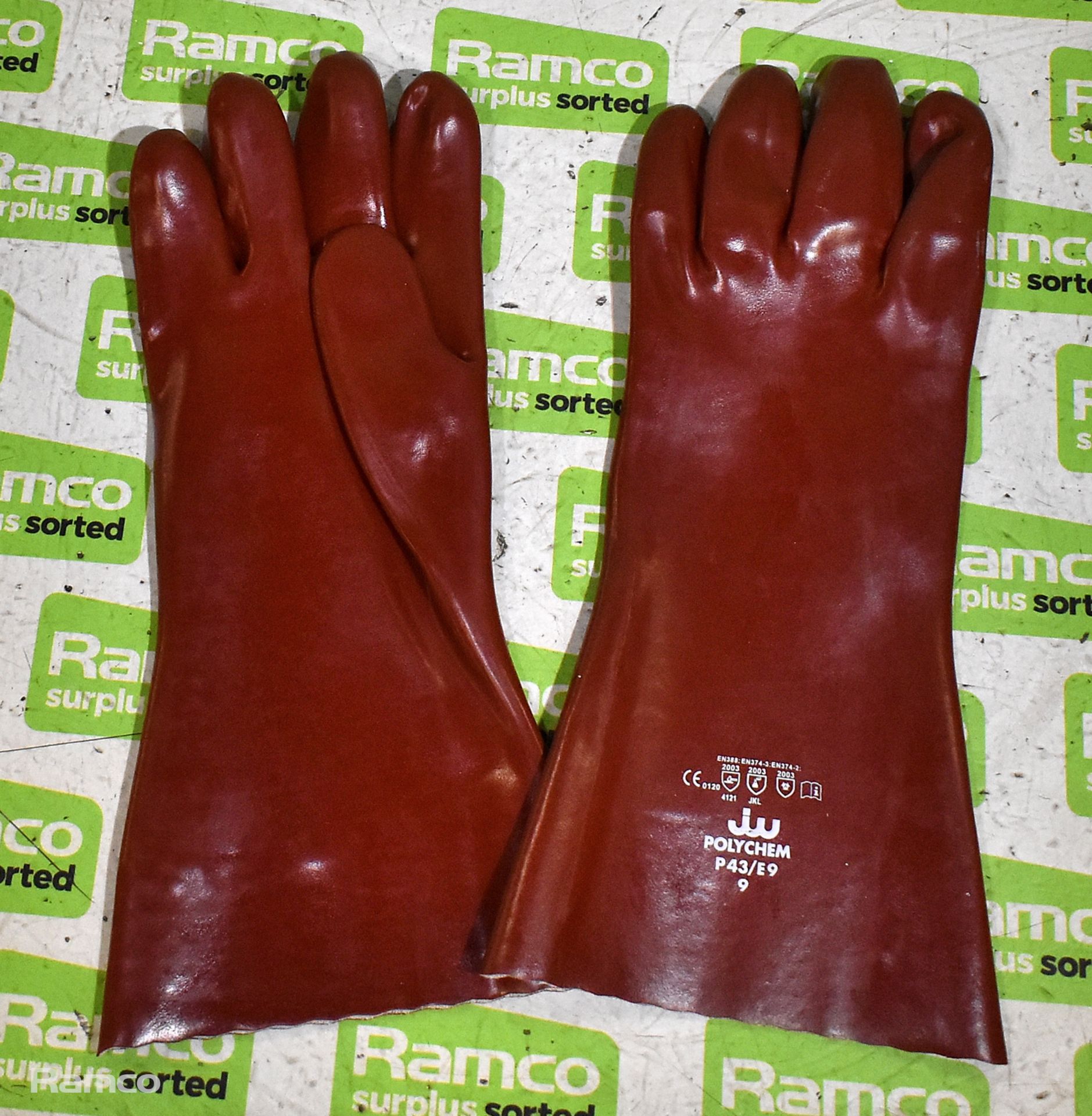 55 pairs of Polycom P43/E9 PVC size 9 chemical resistant gauntlets - Image 3 of 5