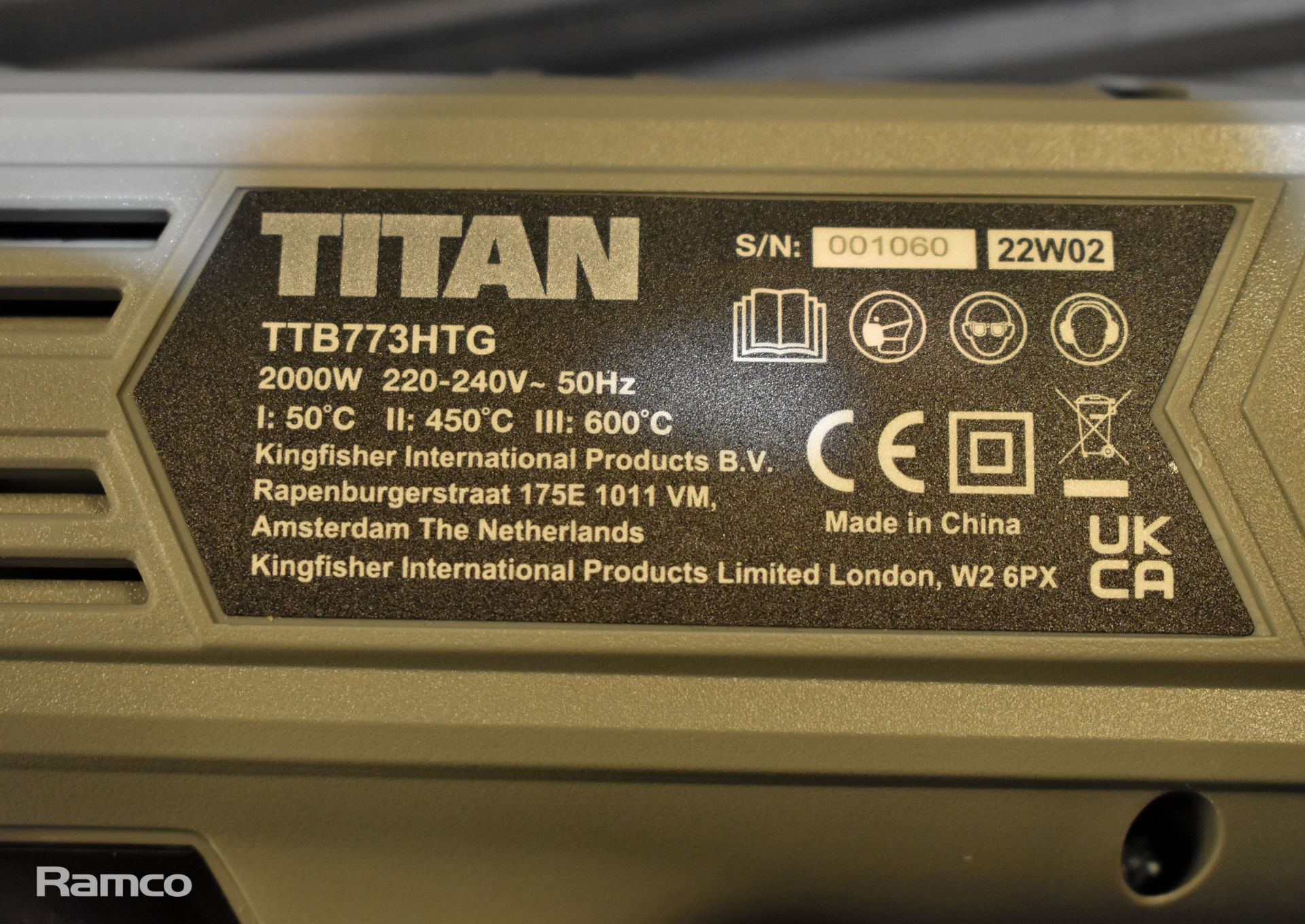 Titan 2000W heat gun with case - SPARES OR REPAIRS - RETAIL RETURNS - Image 4 of 8