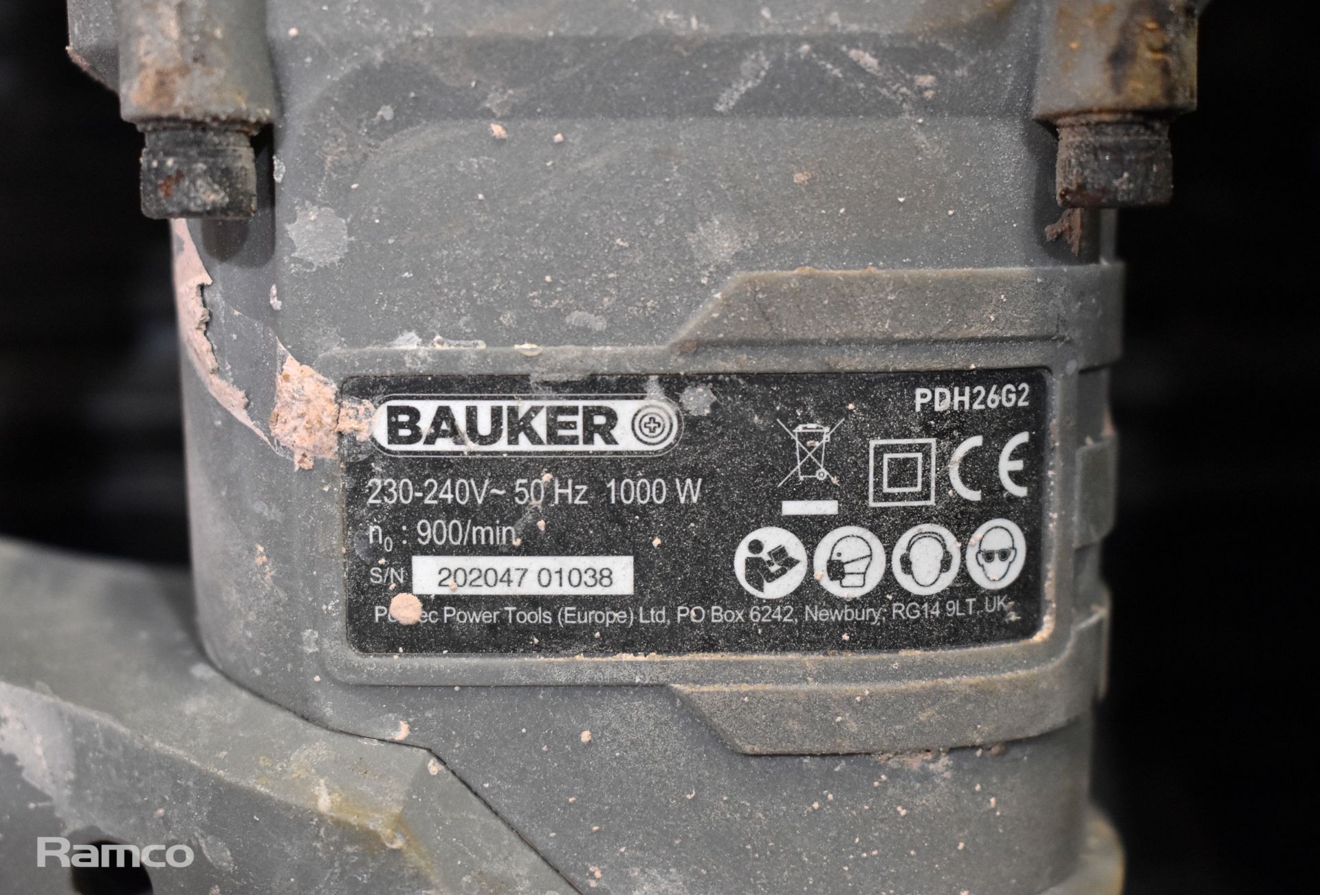 2x Bauker 1000 W hammer drills with case - Image 4 of 10