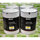 4x 5L tins of yellow Arco industrial floor paint