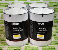 4x 5L tins of yellow Arco industrial floor paint