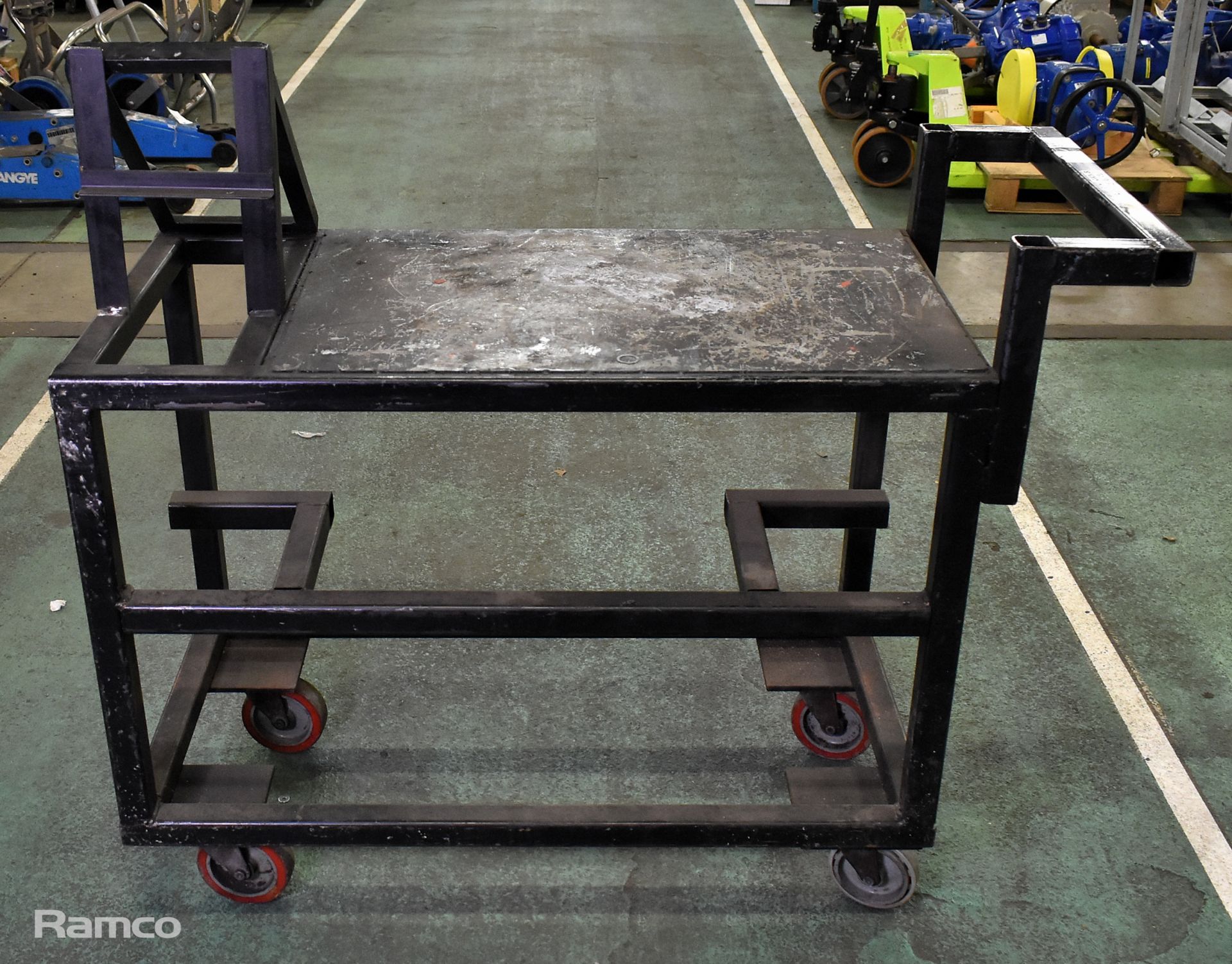 Metal mobile workshop trolley - W 1200 D 520 x H 1100 mm - Image 3 of 5