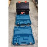 2x Makita drill cases - L 530 x W 340 x H 120mm, Black & Decker 22 inch tool box - L 560 - W 250