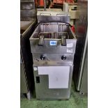 Valentine V400 single tank twin basket electric fryer - W 420 x D 550 x H 900 mm