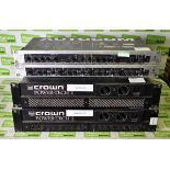 2x Crown Power-tech 2 power amplifiers - 250V - L 480 x W 410 x H 90mm, Behringer MDX 1200 audio