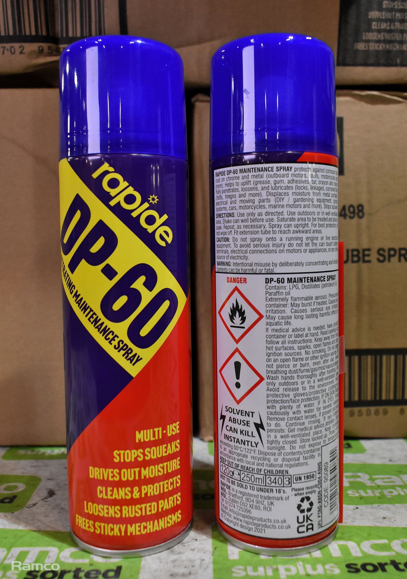 3x boxes of Rapide DP-601 maintenance spray - 250ml - 24 per box - Image 2 of 3