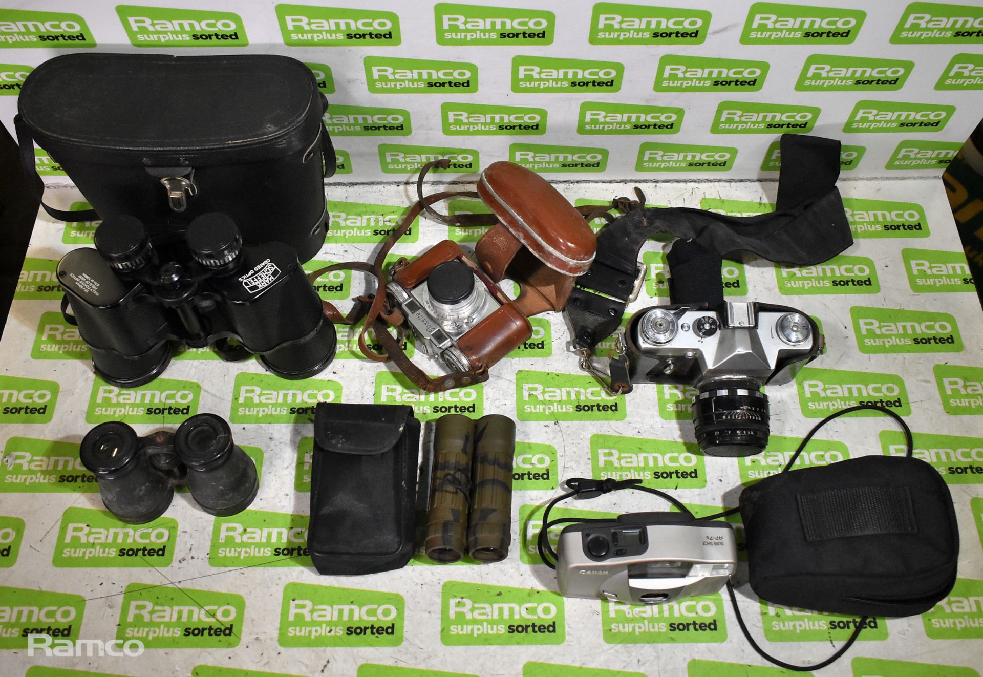 3x Pairs of binoculars and 3x cameras with and without cases - Bild 2 aus 23
