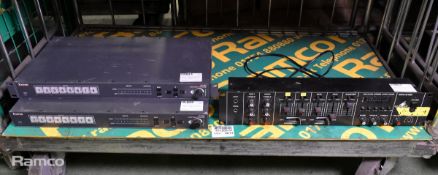 Monacor MPX-6100 Dj mixer, 230V 50Hz - L 480 x W 100 x H90mm, 2x Extron IN1608 AV switchers - 240V