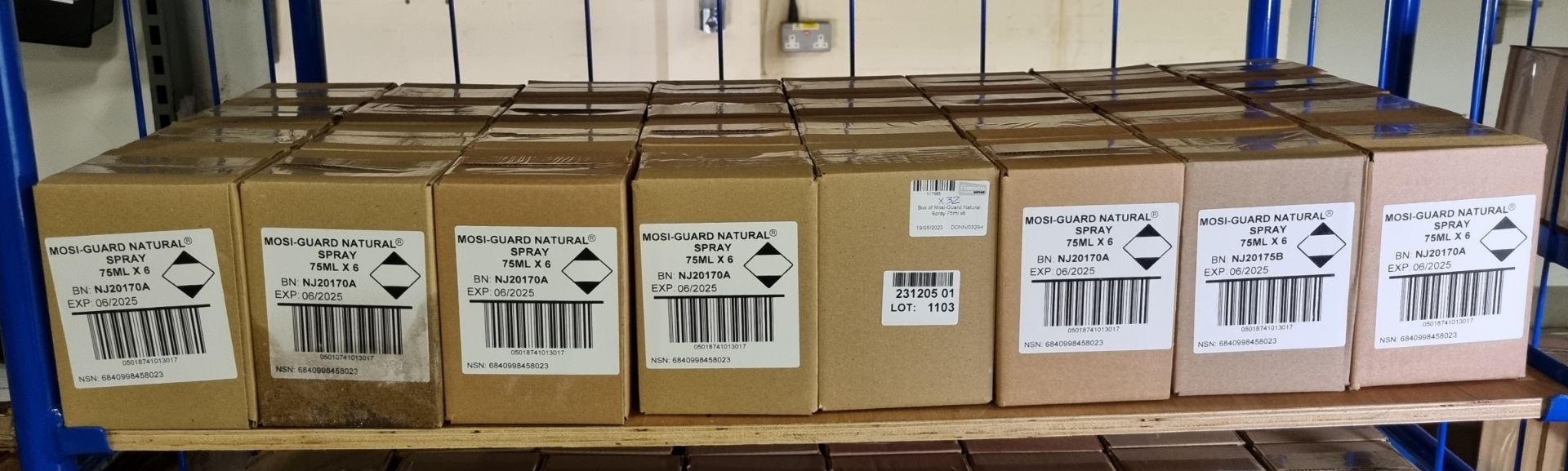 32x boxes of Mosi-Guard Natural Spray - 6x 75ml bottles per box