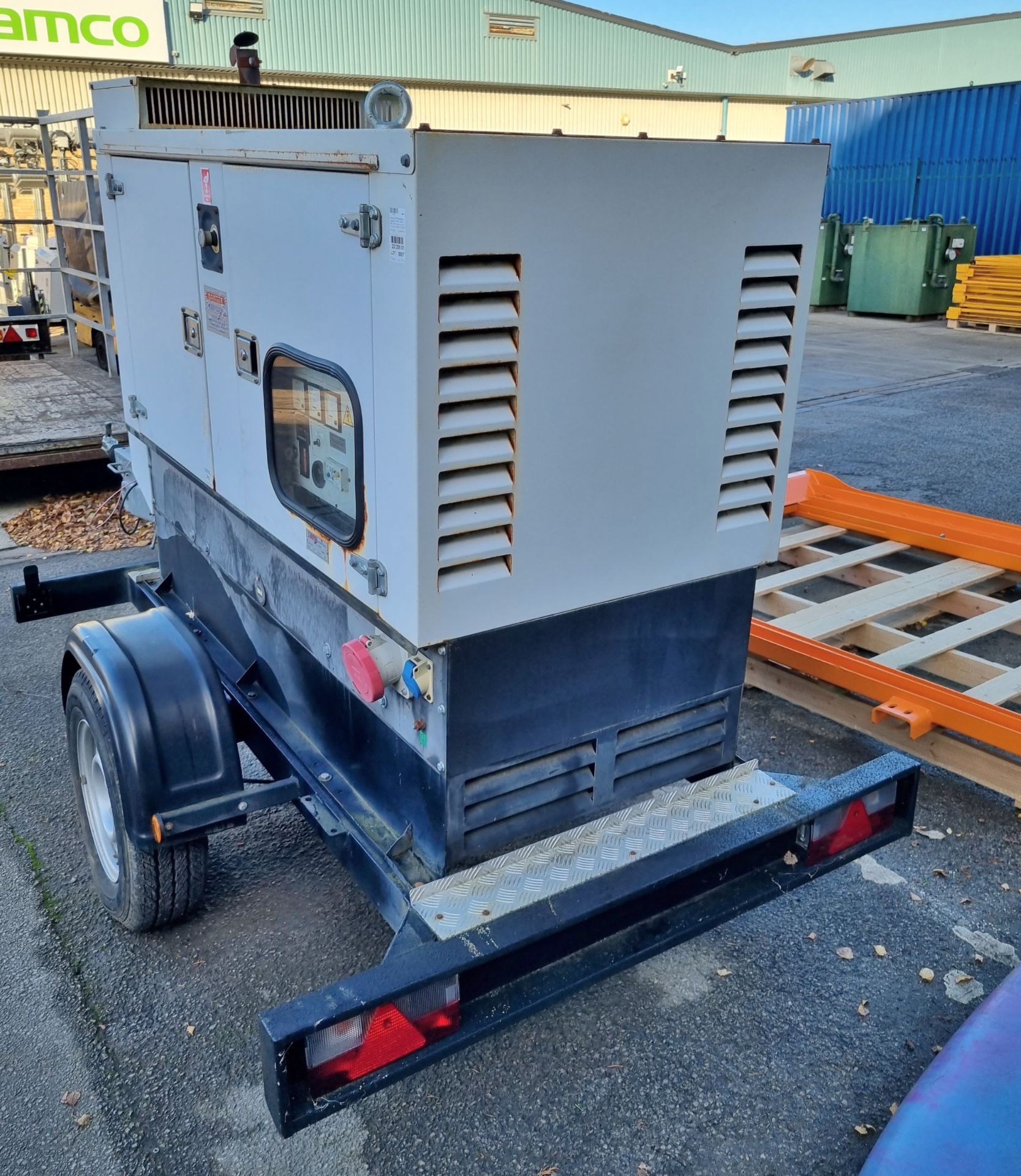 Scorpion DP50 Perkins trailer generator - 50kVA - 40kW - 400V - 50Hz - total hours 2074 - Image 9 of 24