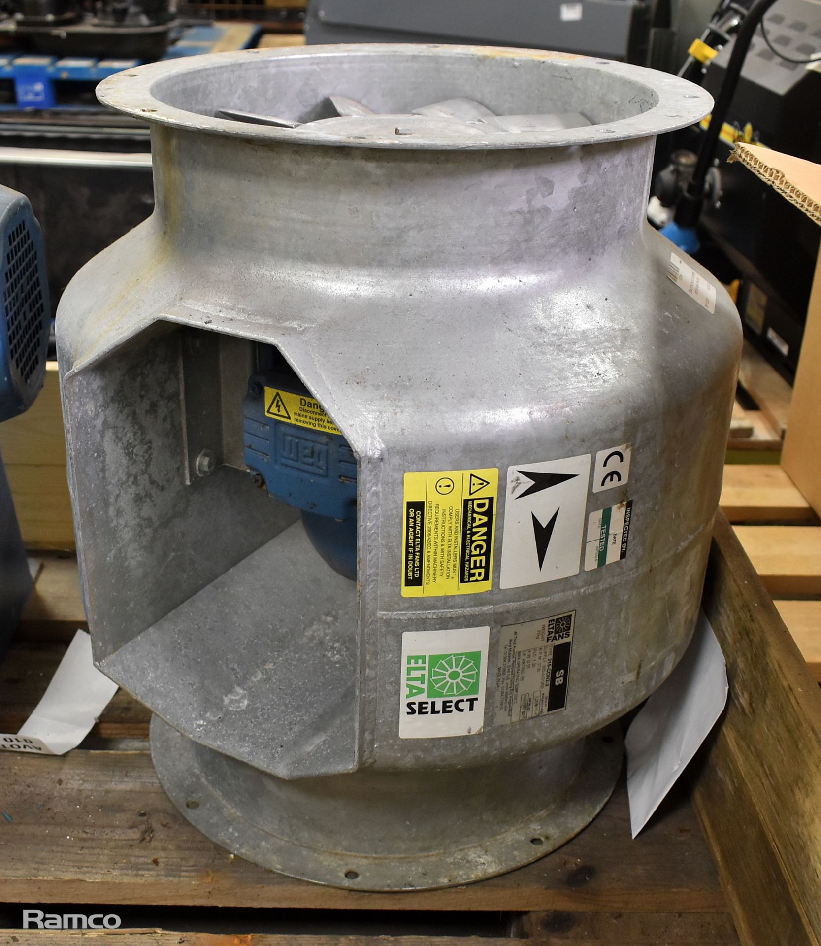 Elta 315-Con2-3 bifurcated conical axial flow fan, Halifax 13BFB1 centrifugal fan - Image 8 of 8