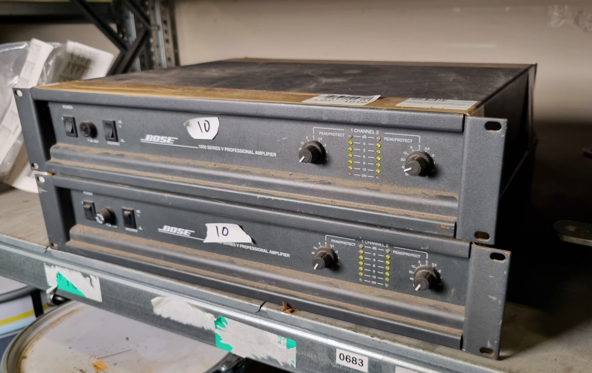 2x Bose 1800 amplifiers - 230V - L 480 x W 390 x H 90mm - SPARES OR REPAIRS - Image 2 of 4