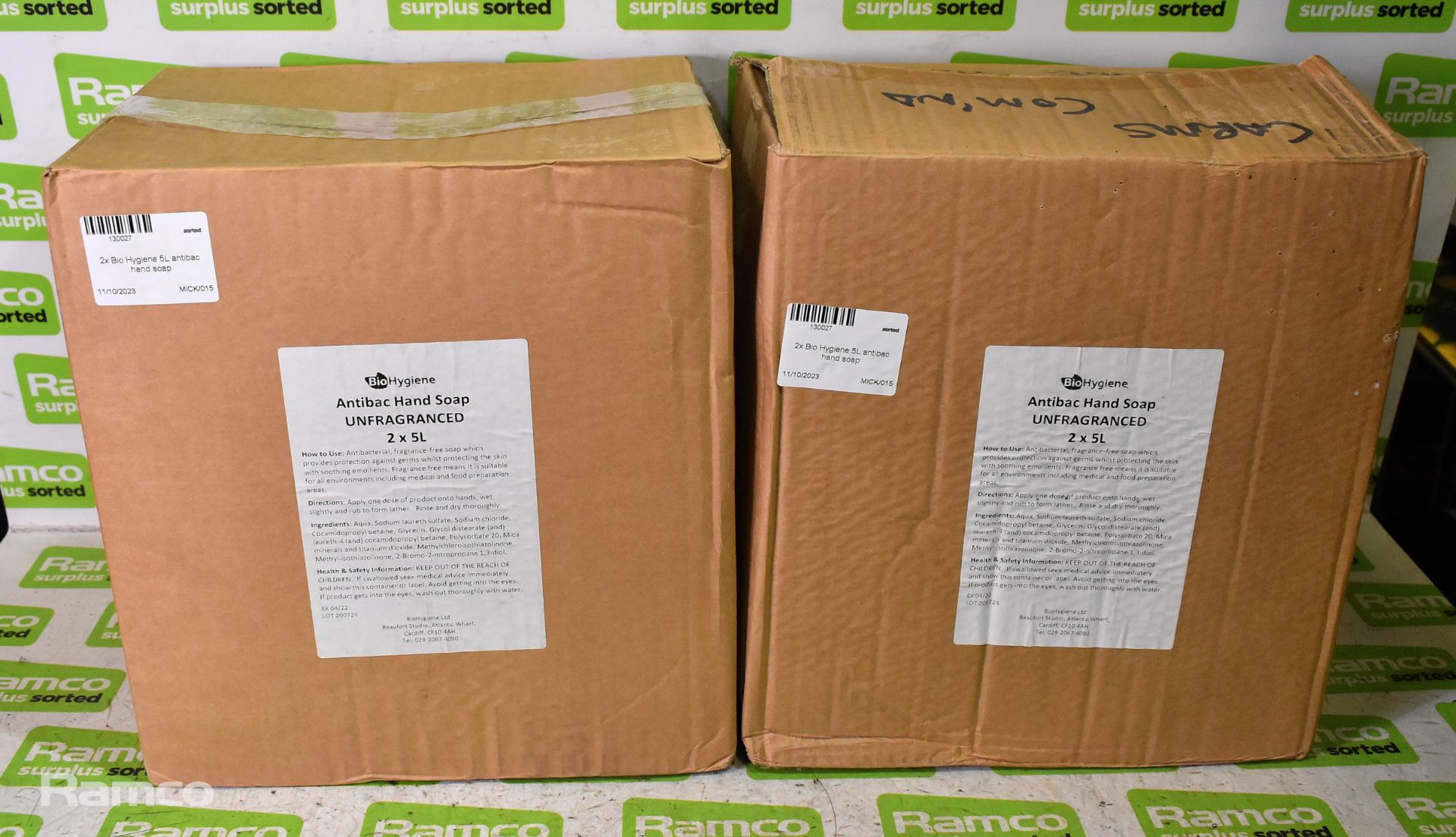 2x boxes of 2 bottles of Bio Hygiene 5L anti bac hand soap - Image 2 of 2