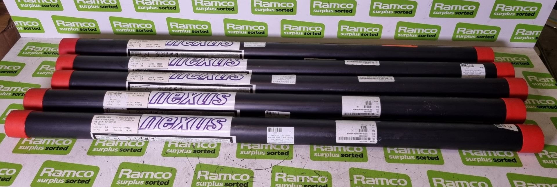 5x tubes of Nexus-308L low carbon stainless steel 2.0mm welding rods - length: 1000mm