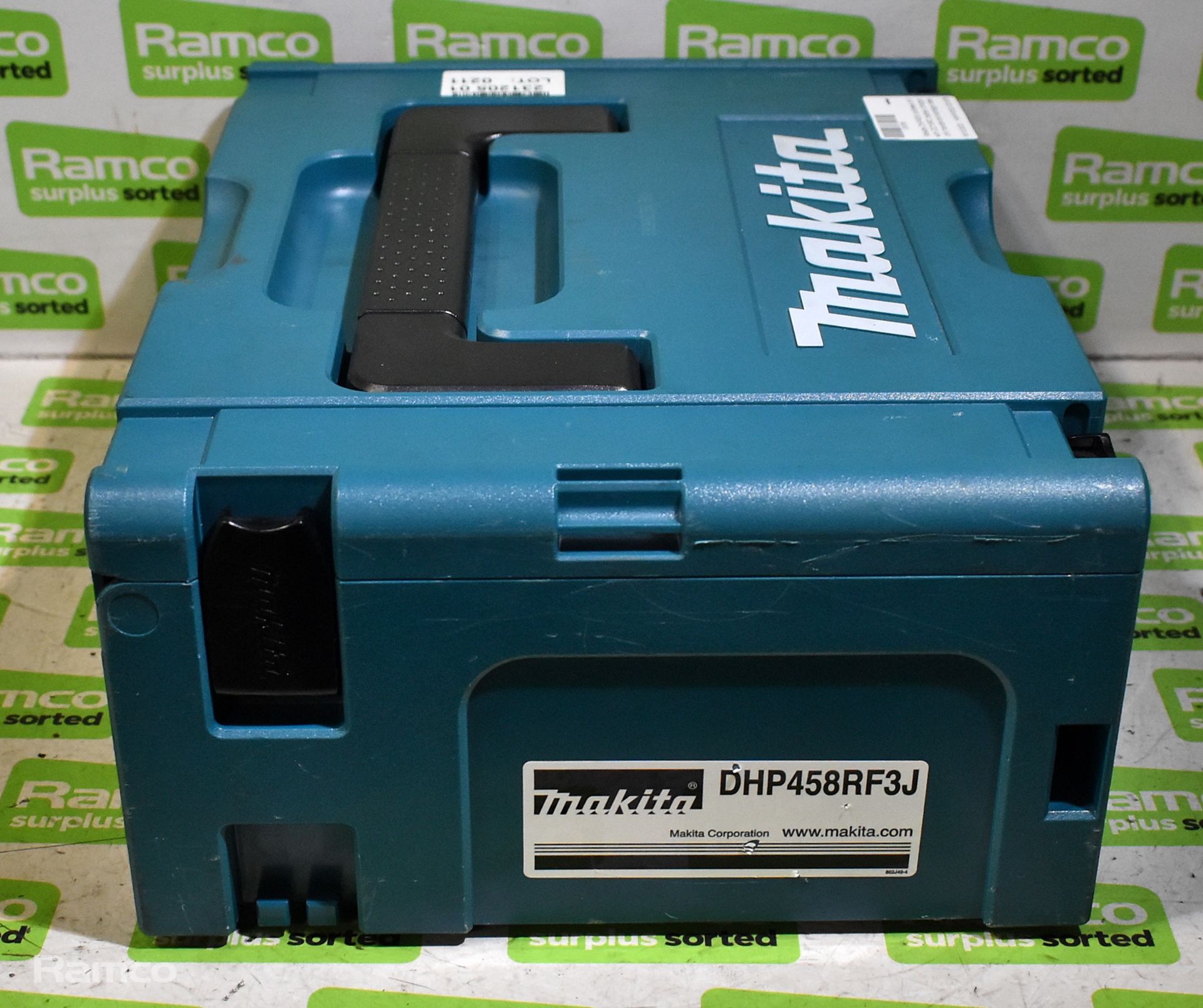 Makita DHP458 cordless drill with DC18RC battery charger, drill handle and storage case - Image 6 of 6
