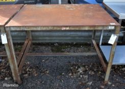 Steel workshop table - L 1215 x W 915 x H 835mm