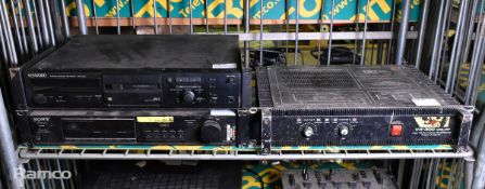 Kenwood DMF-3020 minidisc player, 230V 50Hz - L 490 x W 390 x H 90mm, Sony 530 AM/FM stereo tuner