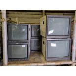 2x JVC TM-A210 20" CRT monitors, 6x JVC TM1750C 16" CRT monitors