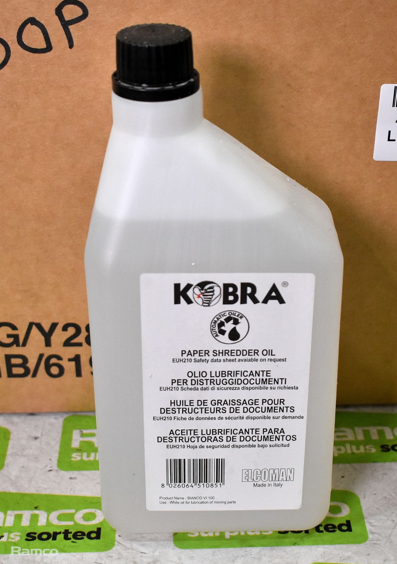 10x bottles of Kobra Bianco V1 100 1L paper shredder oil - Bild 2 aus 2