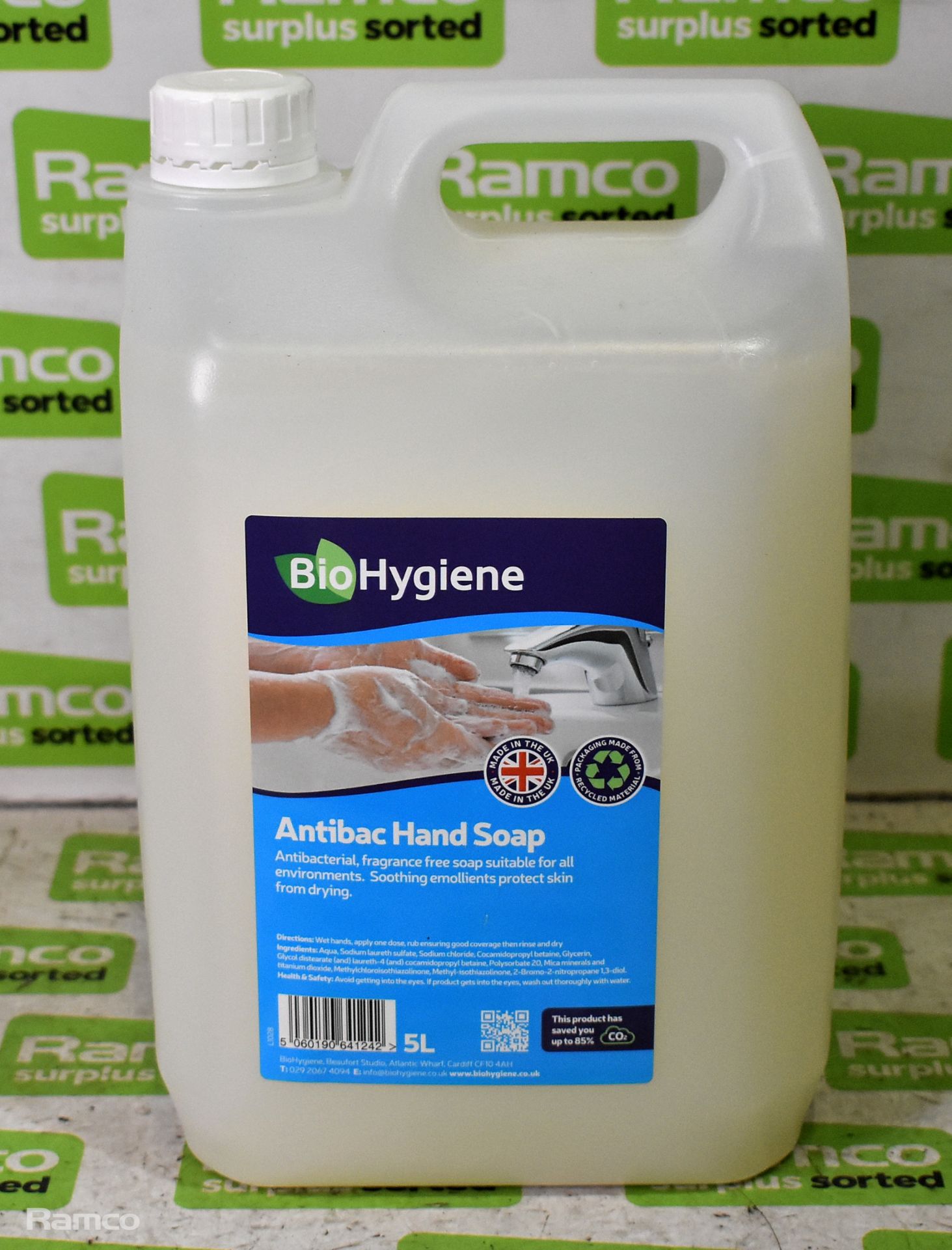 2x boxes of 2 bottles of Bio Hygiene 5L anti bac hand soap