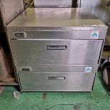 Adande VCR2 st/st undercounter 2-draw freezer unit - W 880 x D 880 x H 900 mm