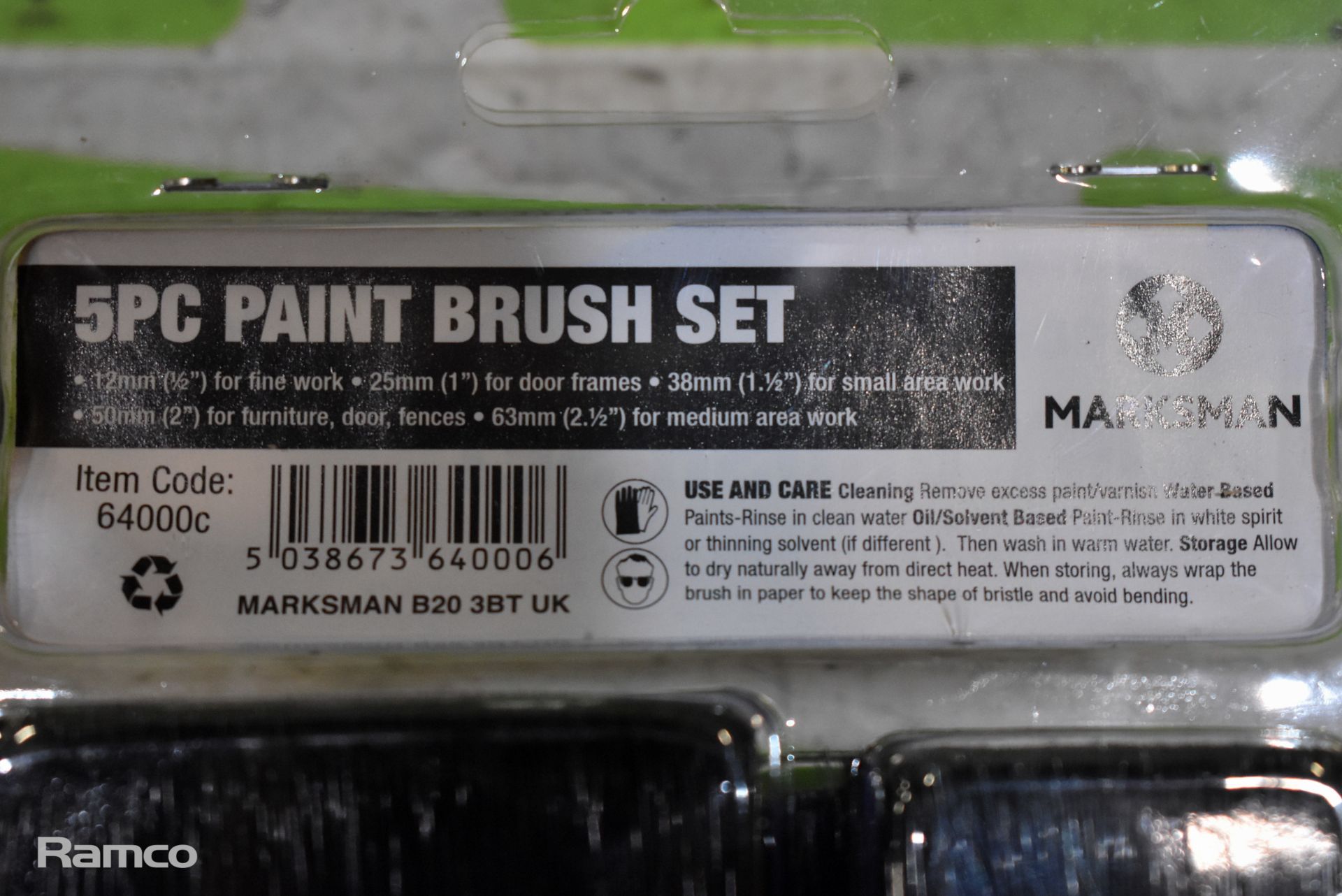 3 boxes of Marksman 5 piece paint brush sets - 48 packs per box - Image 5 of 5