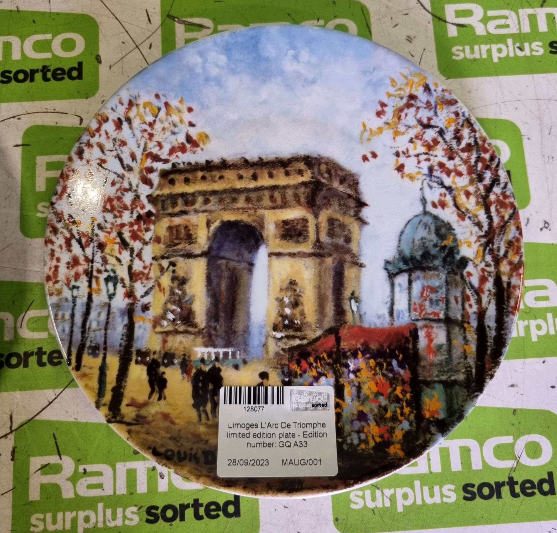 Limoges L'Arc De Triomphe limited edition plate - Edition number: GQ A33, Poole "Springtime on your - Image 3 of 6