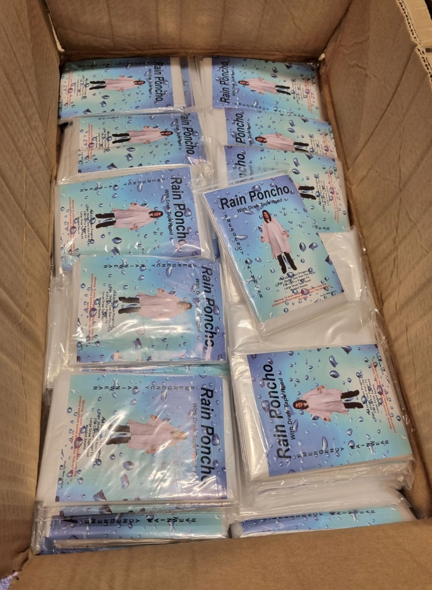 35x boxes of StayDry PE rain ponchos with drawstring hood - transparent - 250 per box - Bild 2 aus 4
