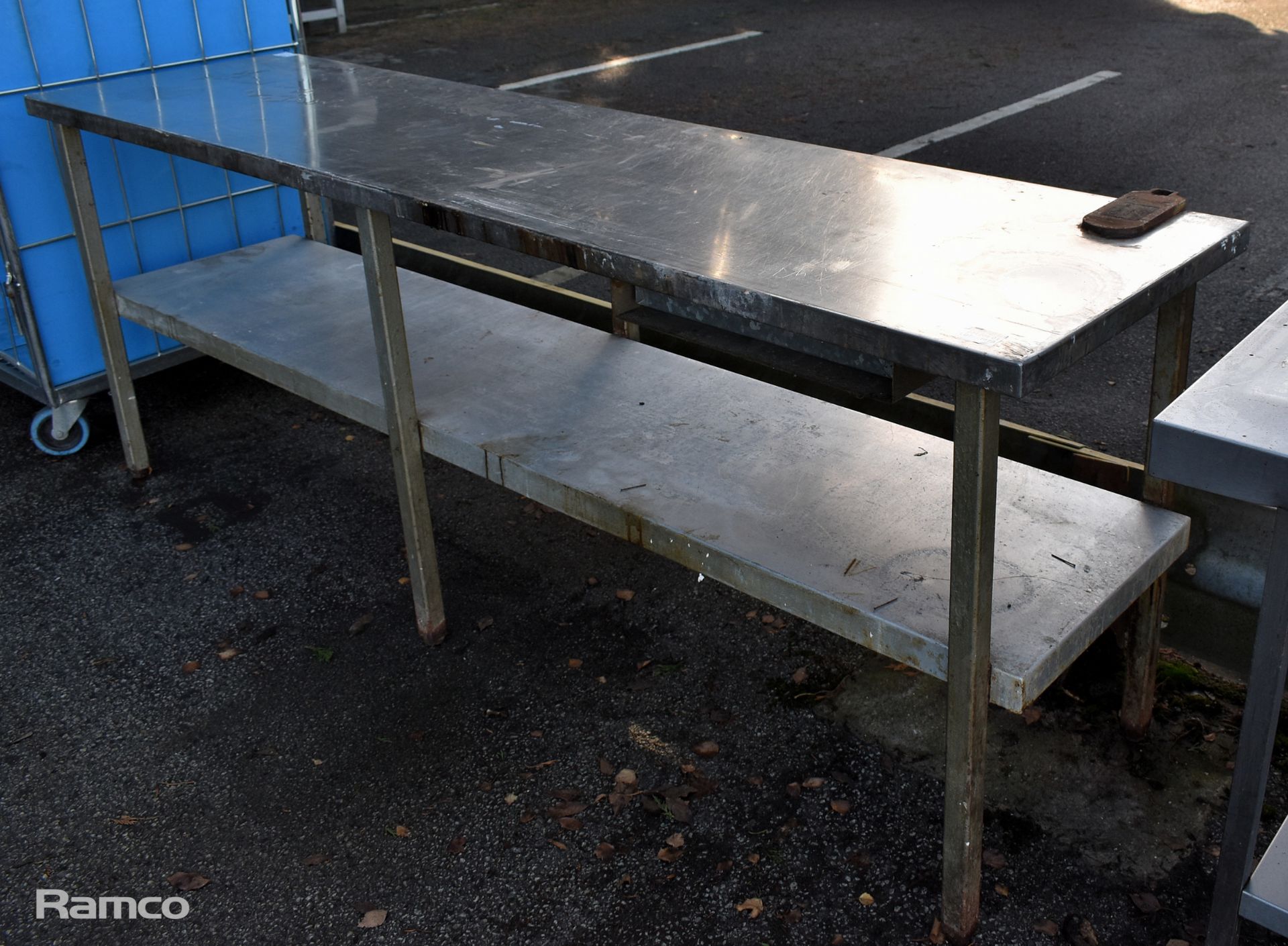 Stainless steel preparation table with tin can opener location - L 2340 x W 650 x H 880mm - Bild 2 aus 4