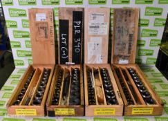 4x Maby Ring punch sets in wooden storage box