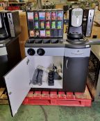 Hot drinks utility cabinet with Flavia hot drink dispenser & 15 drawer merchandiser