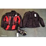 Buffalo black textile motorcycle jacket - Size: XS, Targa black and red textile motorcycle jacket