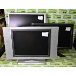 Akura 15" TV with DVD player, Acer X193Q LCD computer monitor, IIyama Prolite E4835 monitor