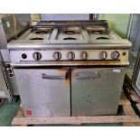 Falcon G3101 6 burner gas oven range - W 900 x D 800 x H 900mm - INCOMPLETE - AS SPARES OR REPAIRS